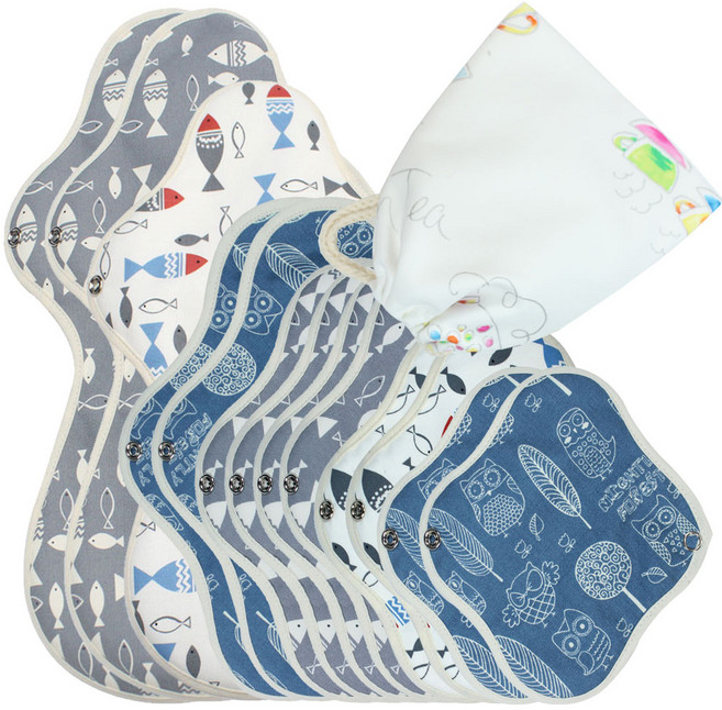 위즐리 면생리대 미니 2p + 소형 2p + 중형 4p + 대형 2p + 오버나이트 + 점보나이트 2p + 방수파우치 체험세트B, 1세트