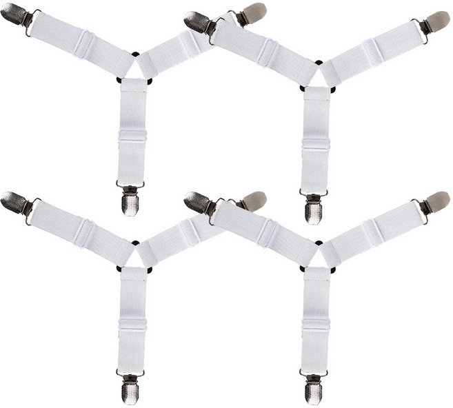 엠디글로벌 침대시트 고정집게 Y형, 화이트, 4개