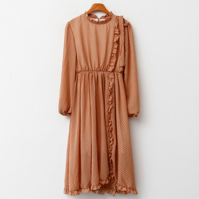 엔비룩 도트 프릴 쉬폰 원피스