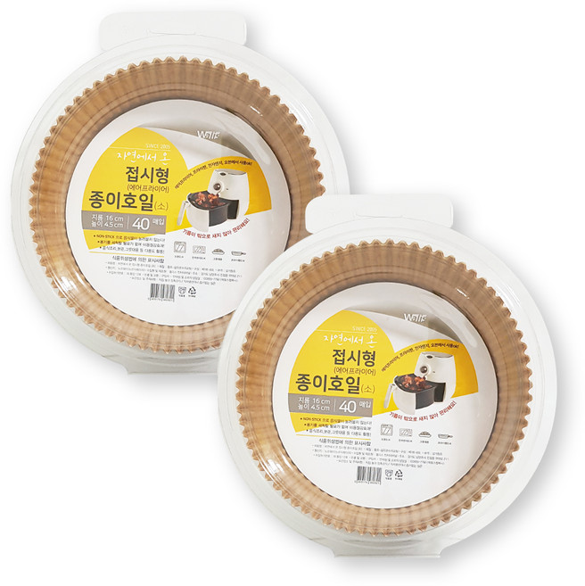 월리스 자연에서 온 종이호일 접시형 골든, 40개입, 2개