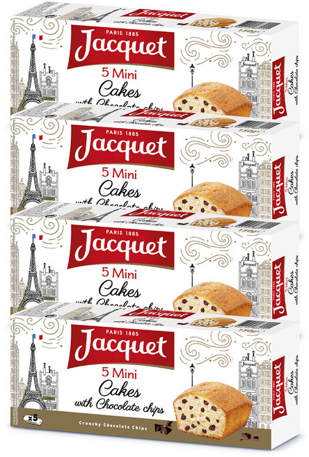 Jacquet 迷你巧克力豆蛋糕 5入, 150g, 4盒