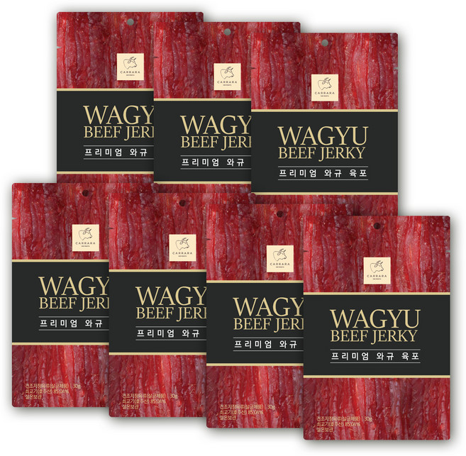 카라라 프리미엄 와규 육포 한입형, 30g, 7개
