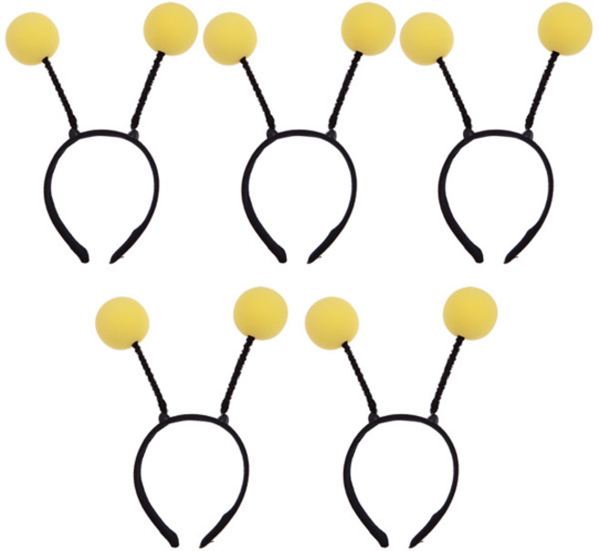 파티공구 더듬이방울머리띠, 옐로우, 5개