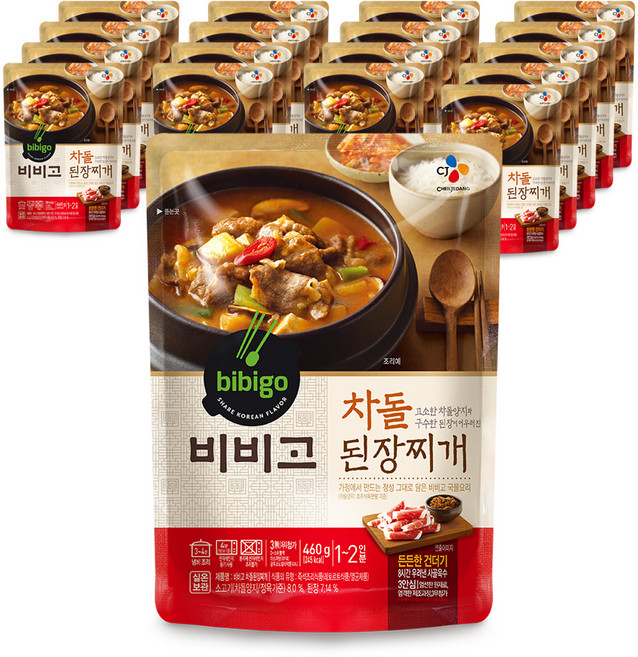 비비고 차돌된장찌개, 460g, 18개