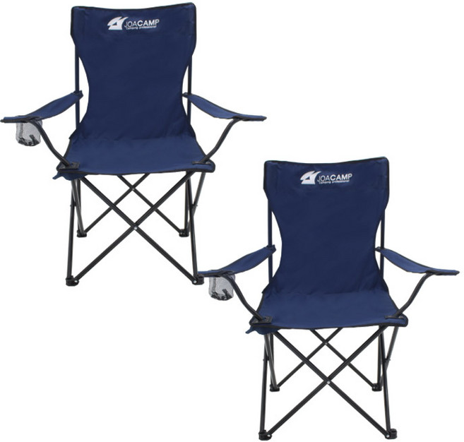 조아캠프 팔걸이 캠핑체어, 네이비, 2개