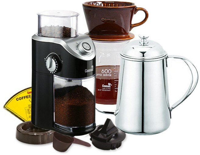 코맥 자기 핸드드립 3종세트 DN4, 커피드립세트(600ml) + 전동커피그라인더 ME4 + 드립주전자(700ml), 1세트