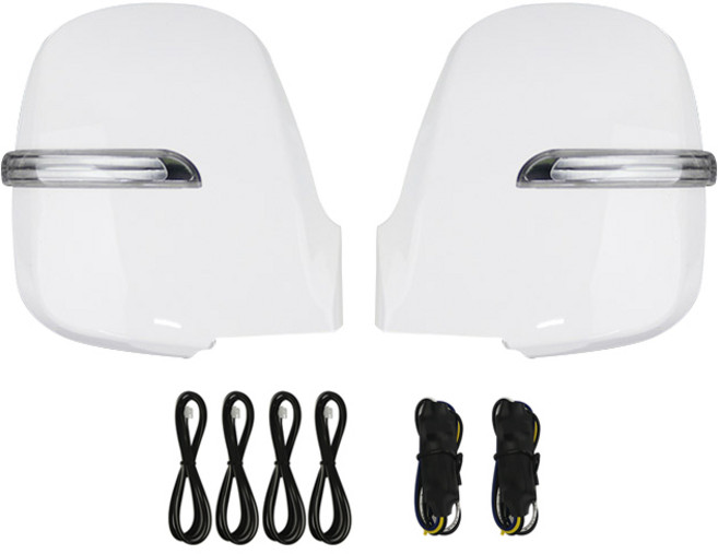 카미리 자동차 LED 사이드미러 커버 2p 3Way 제네시스 타입 UD 크리어화이트 + 배선 4p + 릴레이 2p, 기아 봉고3 2006~2017년, 1세트