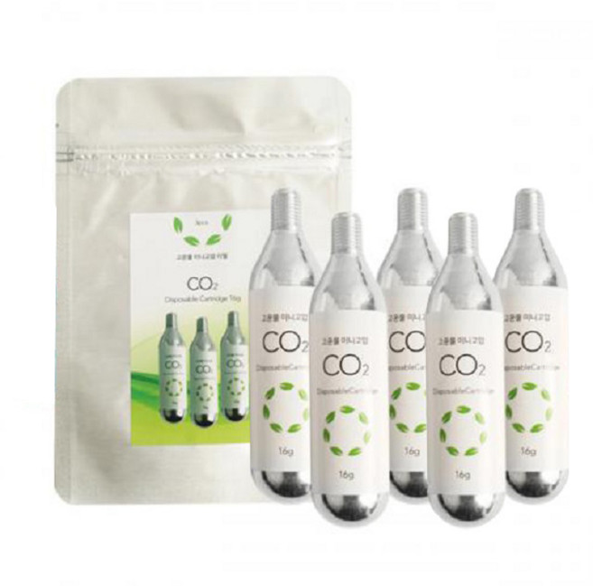 미미네아쿠아 고운물 관상어용 이산화탄소 미니 고압 카트리지 리필 랜덤 발송, 5개