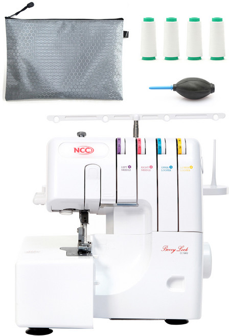 NCC 베리록 재봉틀 + 봉제사 화이트 4p + 에어브러쉬 + 지퍼백, CC-5802, 혼합색상