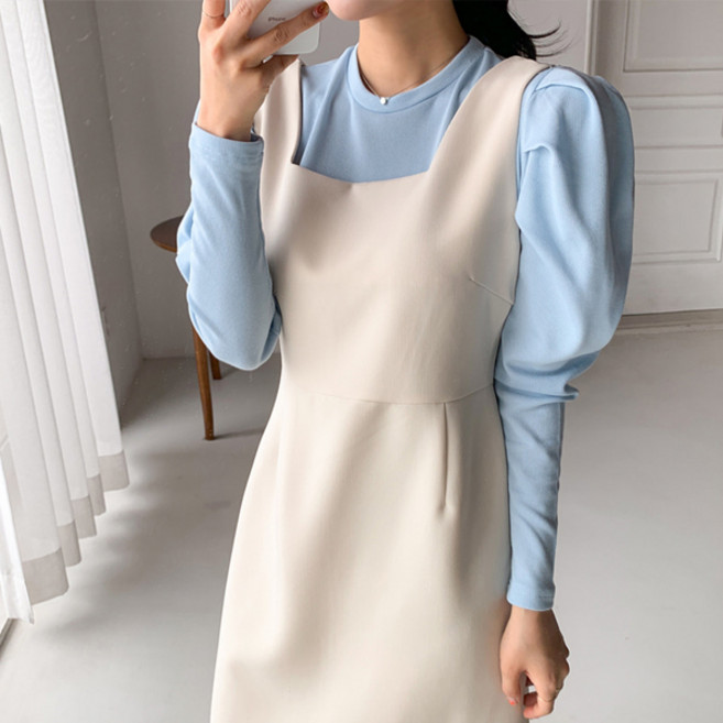 엔비룩 여성용 퍼프 라운드티