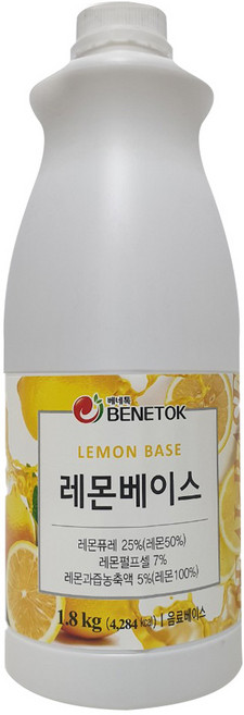 베네톡 레몬 베이스 농축액, 1.8kg, 1개
