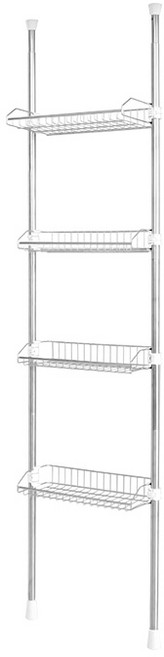 스파이더락 기둥식 욕실정리선반 4단 400, 혼합색상, 1개