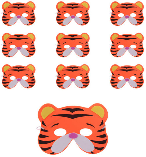 파티공구 EVA 동물가면, 호랑이, 10개