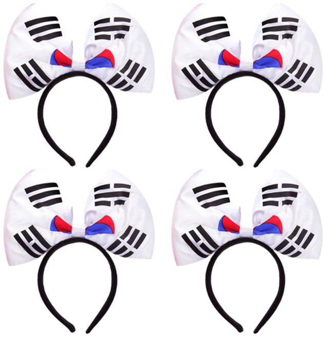 파티공구 점보 태극기 머리띠, 혼합색상, 4개
