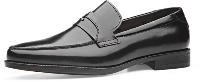 VONIN 남성용 천연소가죽 더블 스티치 유팁 페니 로퍼 SEE138BK