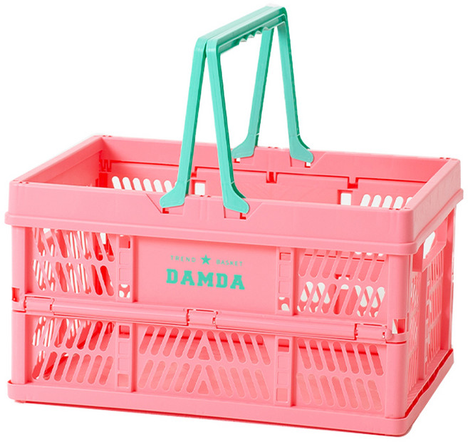이소품 담다 접이식 바스켓, 핑크, 1개
