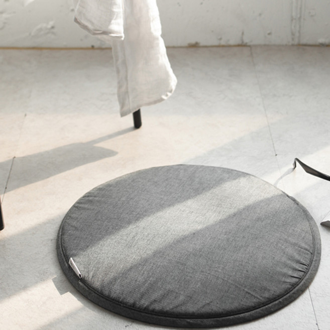 데코뷰 모던체크 메모리폼 원형방석