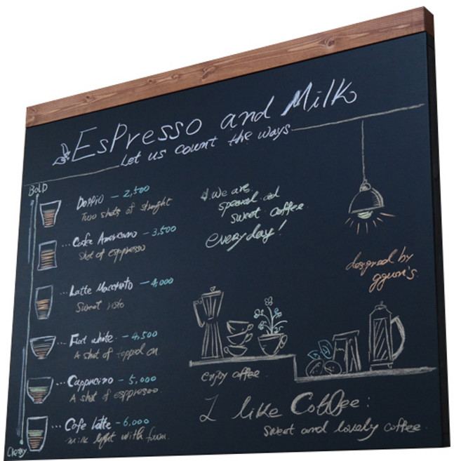 껀스 입체형 분필 칠판 메뉴판 NO110 80 x 64 cm, 블랙, 1개