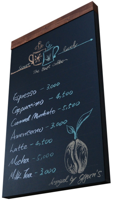 껀스 입체형 분필 칠판 메뉴판 NO110 40 x 64 cm, 블랙, 1개