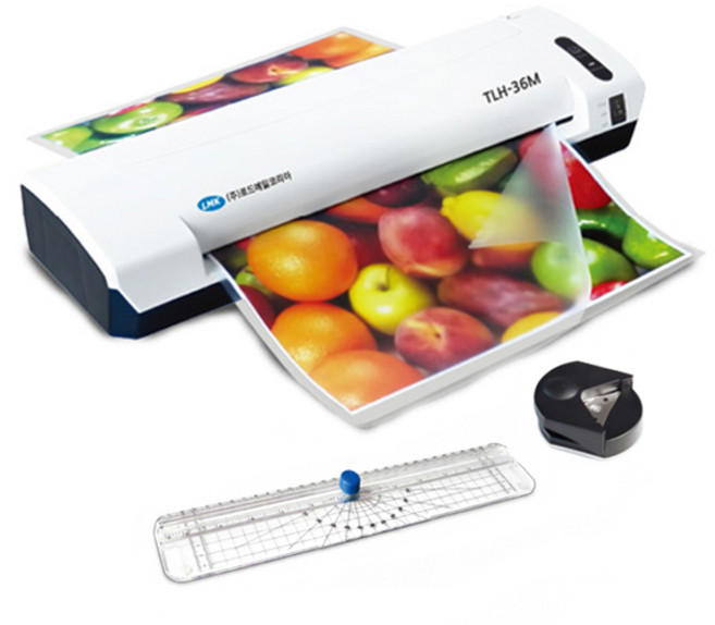 로드메일코리아 코팅기 TLH-36M + 코팅지 10매 + 재단기 + 코너라운더, A3