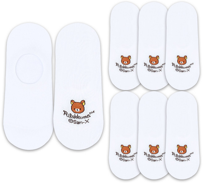헤이내꼬 여성용 리락쿠마 작은곰 덧신 8켤레