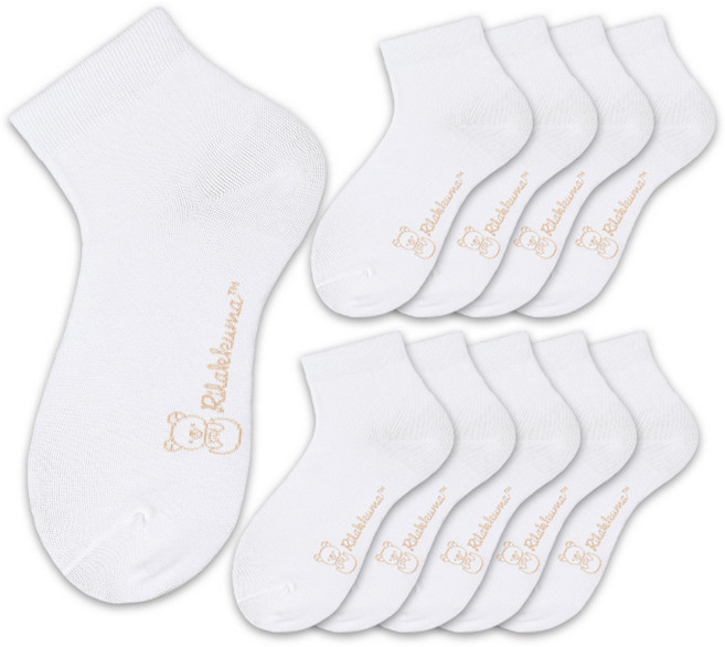 헤이내꼬 여성용 리락쿠마 베이직 컬러 단목양말 10켤레