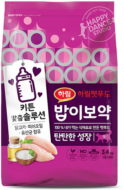하림펫푸드밥이보약 고양이 기능성 사료, 키튼, 3.4kg, 1개