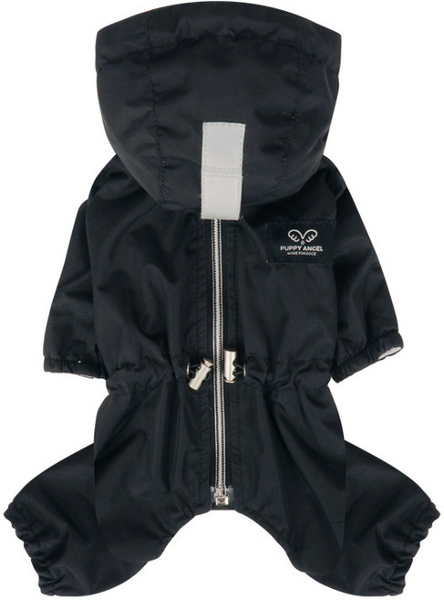 퍼피엔젤 MAGAGIO 레인코트 강아지 오버롤 PA-OW462, #999 Black, 1개