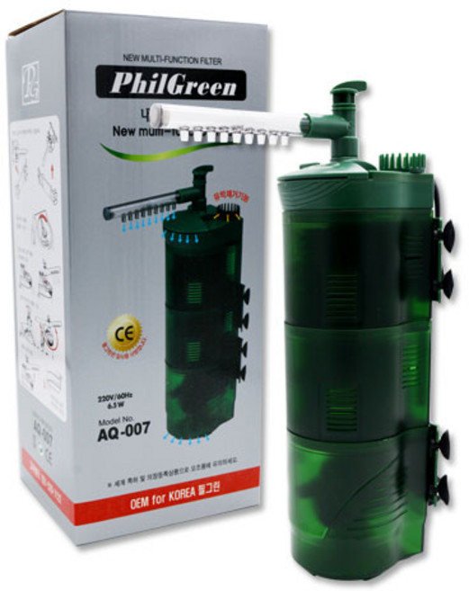 필그린 수족관 관상어용 다기능 여과기 AQ-007, 6.5W, 1개