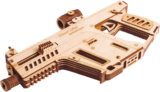 Wood Trick 突擊槍3D立體拼圖 WT022, 158件, 混合色, 1個