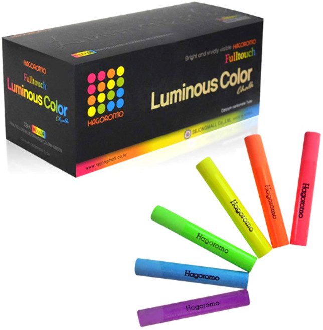 하고로모 탄산 형광 분필, 혼합색상, 72개입