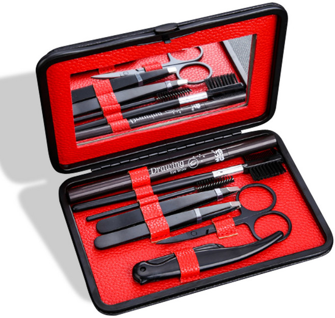 라무어 남자 눈썹 정리 7종세트, 블랙 + 레드, 1세트