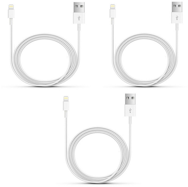 달빛마켓 아이폰 8핀 케이블 2m, 화이트, 3개