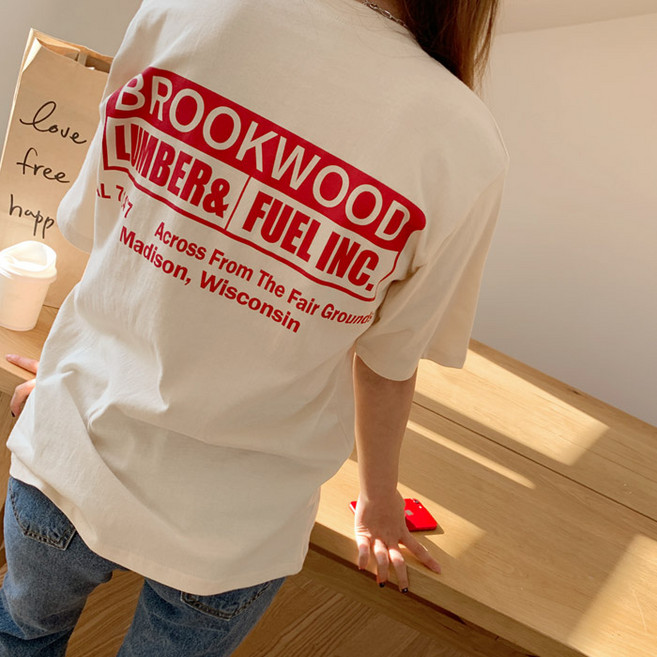 온더리버 여성용 브룩 레터링 티셔츠