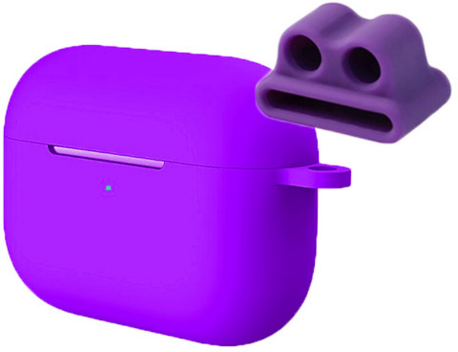비쉐르 멀티 모드 에어팟 프로 3세대 실리콘 케이스 + 스트랩 홀더, 퍼플, 1개