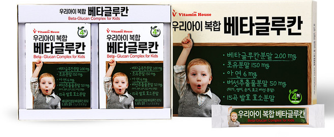 비타민하우스 우리아이 복합 베타글루칸, 1박스, 180g