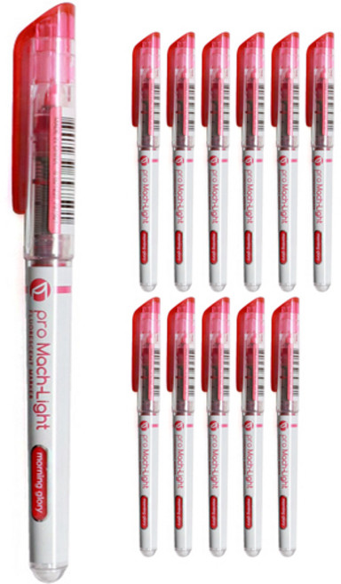 모닝글로리 프로 마하라이트 형광펜, 분홍, 12개