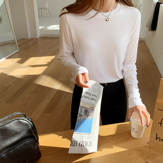 온더리버 여성용 온더 비비드 골지 데일리티셔츠