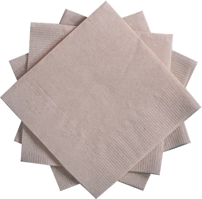 餐巾工廠 雞尾酒素色餐巾, 棕色, 1個, 10000入