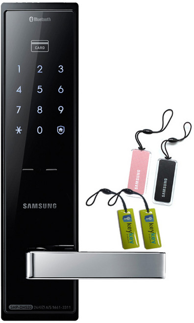 삼성전자 블루투스 디지털 도어락 SHP-DH520FK + 걸이형 카드키4p