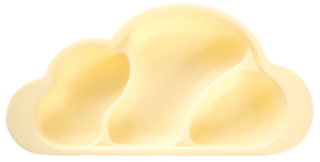 마더스콘 구르미 흡착식판 3칸, 옐로우, 단품, 1개