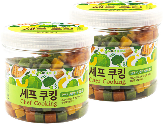 퍼피아이 강아지 셰프쿠킹 통간식, 혼합맛(연어/단호박/브로콜리), 400g, 2개