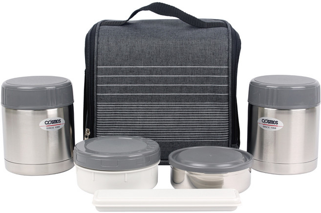코스모스 올 스테인레스 알찬 두개 도시락 WJ-815, 혼합색상, 1세트
