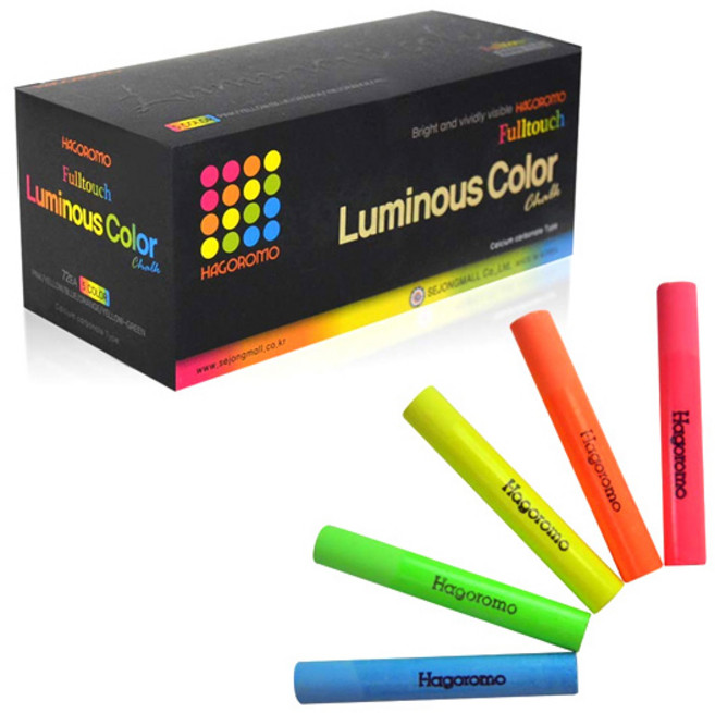 하고로모 탄산 형광분필 5색, 혼합색상, 72개