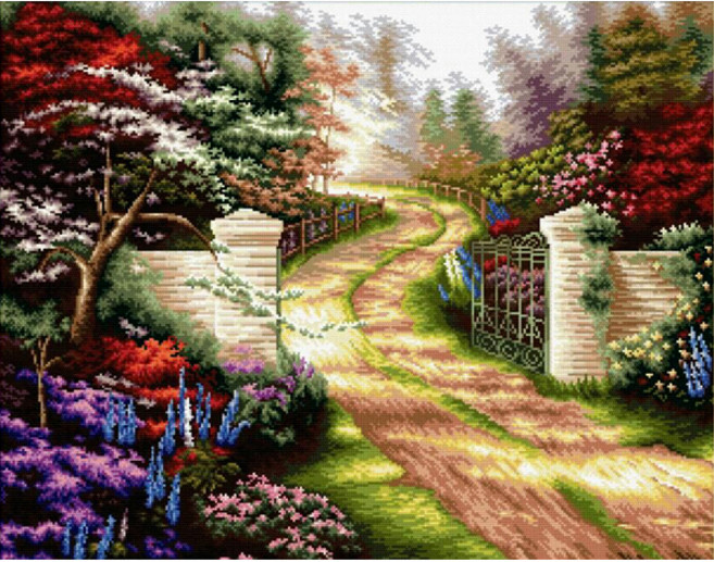 조이십자수 11카운트 십자수 프린트 패키지 세트 110816 the forest road, 1세트