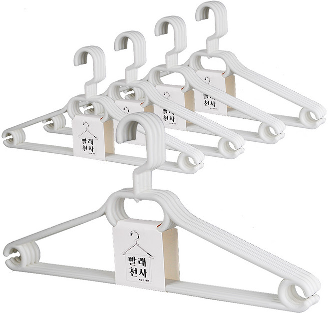 모던 옷걸이 4p x 5세트, 화이트, 20개