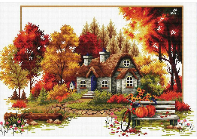 JoyJasu 11CT 十字繡印花套組 81003 autumn story, 1套, 混合色