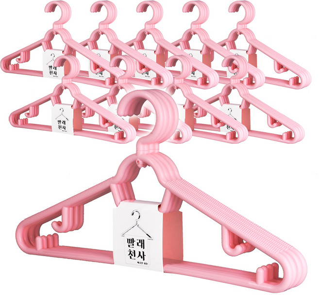 심플 옷걸이 4p x 10세트, 핑크, 40개입