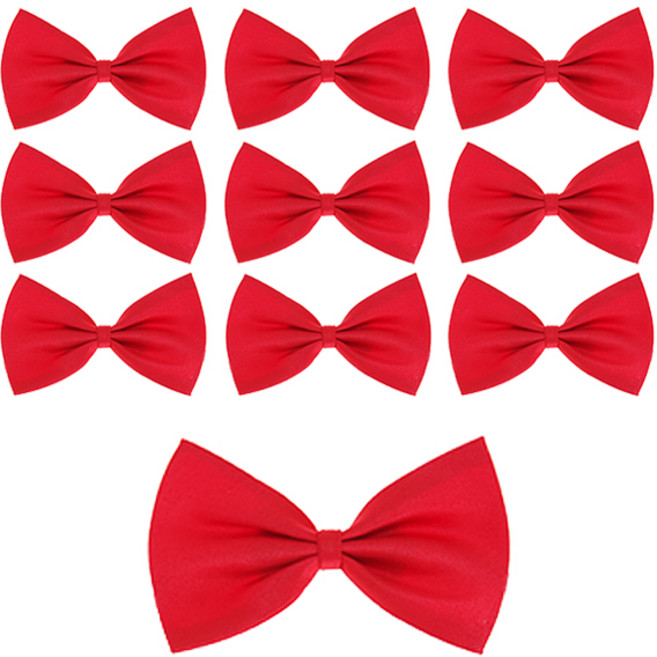 파티공구 공단 나비넥타이, 레드, 10개