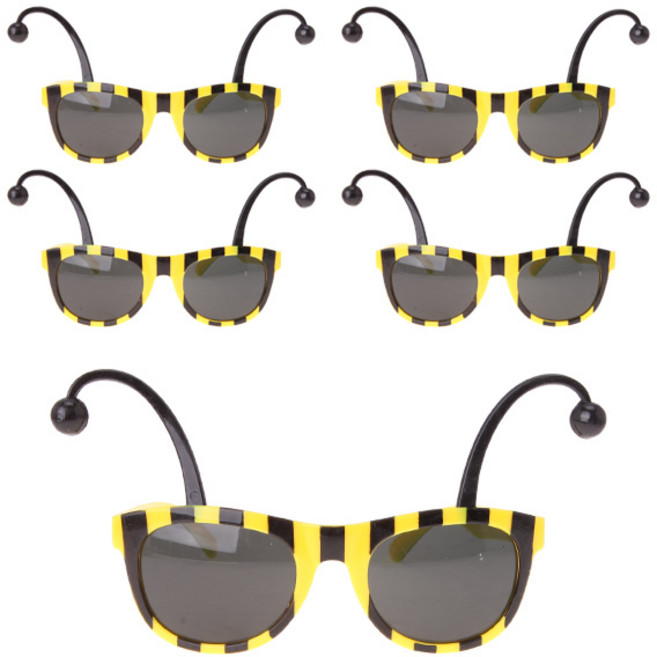파티공구 꿀벌 파티 안경, 혼합색상, 5개
